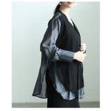 重ね着風でこなれるシアーシャツドッキングジャケット レディース アウター | Sawa a la mode | 詳細画像20