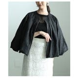 立体感で魅せるローズ柄ジャガードノーカラーブルゾン レディース アウター | Sawa a la mode | 詳細画像12