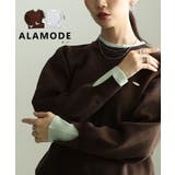 シンプルに映える配色アクセントクルーネックニット レディース トップス | Sawa a la mode | 詳細画像1
