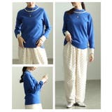 顔まわり華やぐ配色ラインニットプルオーバー レディース トップス | Sawa a la mode | 詳細画像17 