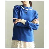 顔まわり華やぐ配色ラインニットプルオーバー レディース トップス | Sawa a la mode | 詳細画像18 