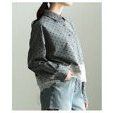 クラシカルに映えるフロッキードット裾レースシャツ レディース トップス | Sawa a la mode | 詳細画像4