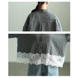 クラシカルに映えるフロッキードット裾レースシャツ レディース トップス | Sawa a la mode | 詳細画像5