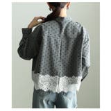 クラシカルに映えるフロッキードット裾レースシャツ レディース トップス | Sawa a la mode | 詳細画像9