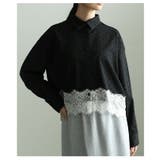 クラシカルに映えるフロッキードット裾レースシャツ レディース トップス | Sawa a la mode | 詳細画像12