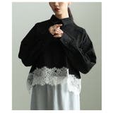 クラシカルに映えるフロッキードット裾レースシャツ レディース トップス | Sawa a la mode | 詳細画像14