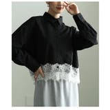 クラシカルに映えるフロッキードット裾レースシャツ レディース トップス | Sawa a la mode | 詳細画像22