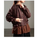 甘さを添えるチュール切り替えノーカラーブルゾン レディース アウター | Sawa a la mode | 詳細画像20