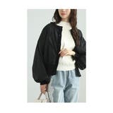 ブラック | 重なるシアーオーガンジーのクルーネックニットカーディガン レディース ファッション | Sawa a la mode