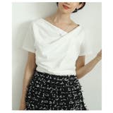 オフホワイト | 美しい拘りを秘めたドレープデザインコットンカットソー レディース ファッション | Sawa a la mode