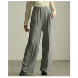 杢グレー | 美シルエットを描くセンターシームボンディングワイドパンツ レディース ファッショ… | Sawa a la mode