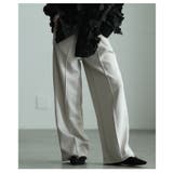 アイボリー | 美シルエットを描くセンターシームボンディングワイドパンツ レディース ファッショ… | Sawa a la mode