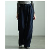 ネイビー | 自然な奥行き生まれるメニータックハイウエストワイドパンツ レディース ファッショ… | Sawa a la mode