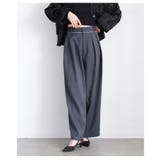チャコール | 穿くだけで美脚見えするツータックスラックスハイウエストパンツ レディース | Sawa a la mode