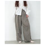 ブラウン | 涼やかで上品なサマーツィードハイウエストタックパンツ レディース ファッション | Sawa a la mode
