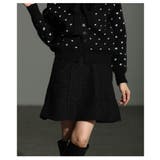 ブラック | シーズンムード高まるループツイードミニフレアスカート レディース ファッション | Sawa a la mode