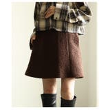 ブラウン | シーズンムード高まるループツイードミニフレアスカート レディース ファッション | Sawa a la mode