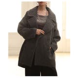 チャコール | シーズンムード高まるコクーンシルエットシャギーコート レディース ファッション | Sawa a la mode