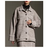 グレージュ | 格上げするフリンジラインツイードジャケット レディース ファッション | Sawa a la mode