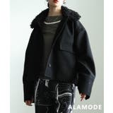 ブラック | おしゃれで暖かボアカラージャケット アウター レディース | Sawa a la mode