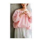 ピンク | ふんわりレディに包まれるブロードオフショルバルーンブラウス レディース | Sawa a la mode
