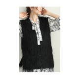 ブラック | トレンドライクなフリンジカットソーフロントホックベスト レディース ファッション | Sawa a la mode