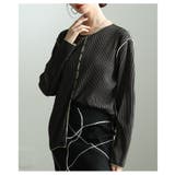 チャコール | コーデが華やぐステッチパイピングプリーツカーディガン レディース ファッション | Sawa a la mode