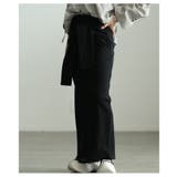 ブラック | お洒落好き必見！一体スリーブ腰巻風カットリブナロースカート レディース ファッシ… | Sawa a la mode