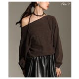 ブラウン | 2wayで楽しめるオフショルチョーカー付きニットプルオーバー レディース | Sawa a la mode