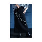 ブラック | キャッチーな遊び心LOVEニットタトスカート レディース ファッション | Sawa a la mode