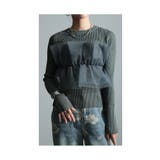チャコール | 大人スイートを目指すチュールフリル異素材ニット レディース ファッション | Sawa a la mode