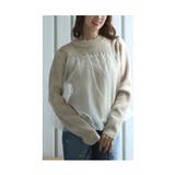 アイボリー | 透き通るシアーオーガンジーのニットバルーンプルオーバー レディース ファッション | Sawa a la mode