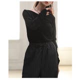 ブラック | 後ろ姿で差をつけるシアーベロアバックオープンプルオーバー レディース ファッション | Sawa a la mode