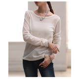 オフホワイト | 後ろ姿で差をつけるシアーベロアバックオープンプルオーバー レディース ファッション | Sawa a la mode