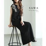 ブラック | 着るだけで印象美人なライトポンチコード刺繍ワンピース レディース ファッション | Sawa a la mode