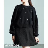 ブラック | 毎日をキラキラさせるビジューニットトップス レディース トップス | Sawa a la mode