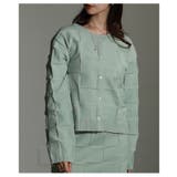 ミントグリーン | スタイルが研ぎ澄まされるエンボスチェックニットカーディガン レディース | Sawa a la mode