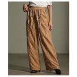 ブラック | 光と影が描くウエストリボンジャガードワイドパンツ レディース ファッション | Sawa a la mode