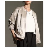 ベージュ | 品格を落とし込んだ裾ドロストジップアップサテンブルゾン レディース ファッション | Sawa a la mode