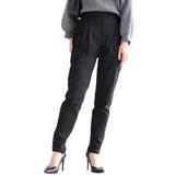 ブラック | 360度褒められる究極美脚なストレッチテーパードパンツ レディース ファッション | Sawa a la mode