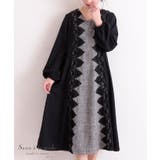 ブラック | レースあしらう切替ロングワンピース レディース ファッション | Sawa a la mode