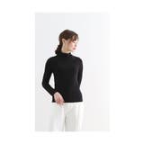 ブラック | レイヤードで楽しむシンプルなタートルネックトップス レディース ファッション | Sawa a la mode