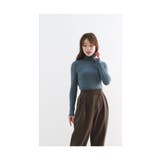 グリーン | レイヤードで楽しむシンプルなタートルネックトップス レディース ファッション | Sawa a la mode