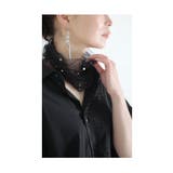 ブラック | チュールとパールで美しく隠すネックカバー レディース ファッション | Sawa a la mode