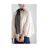 ブラック | パールを添えた蝶が舞う大人のシアーストール レディース ファッション | Sawa a la mode