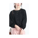 ブラック | 星のようにきらきら瞬くビジュープルオーバートップス レディース ファッション | Sawa a la mode