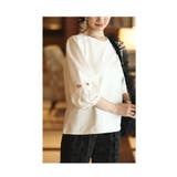 ホワイト | 愛らしいオープンリボンのふんわり袖カットソートップス レディース ファッション | Sawa a la mode