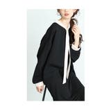 ブラック | オン オフ使えるボウタイリボンのバイカラーロングワンピース レディース | Sawa a la mode