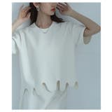 ホワイト | ヒトクセでラフにキマるスカラップデザイントップス レディース ファッション | Sawa a la mode