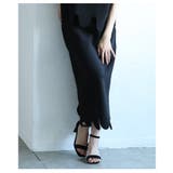 ブラック | ヒトクセでラフにキマるスカラップデザインペンシルスカート レディース ファッション | Sawa a la mode